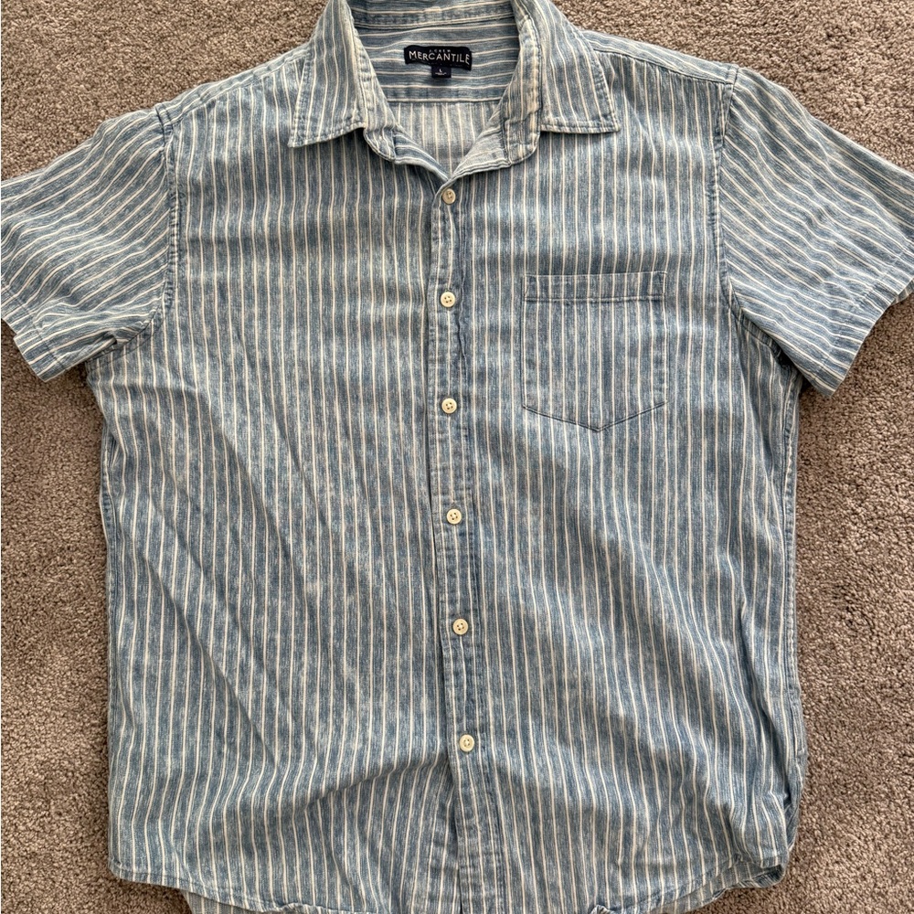 Men's J Crew Mercentile Blue Striped Shirt